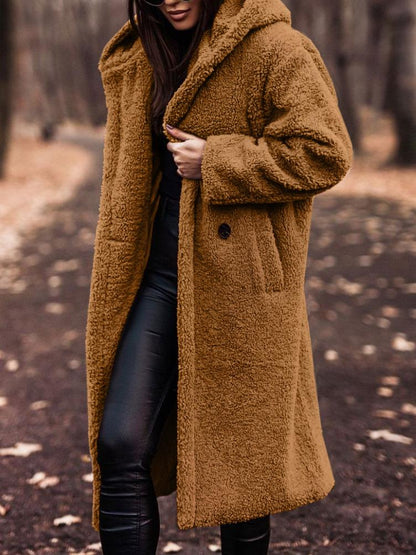 TMLESS | Hooded Cozy Mid-Length Coat