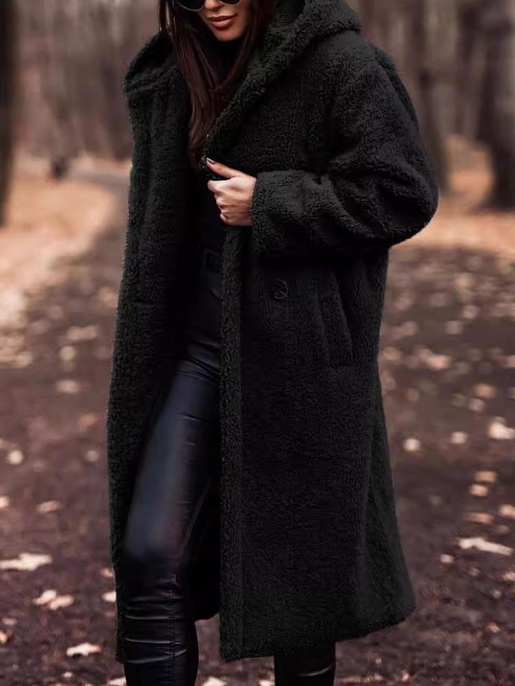 TMLESS | Hooded Cozy Mid-Length Coat