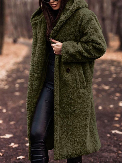 TMLESS | Hooded Cozy Mid-Length Coat