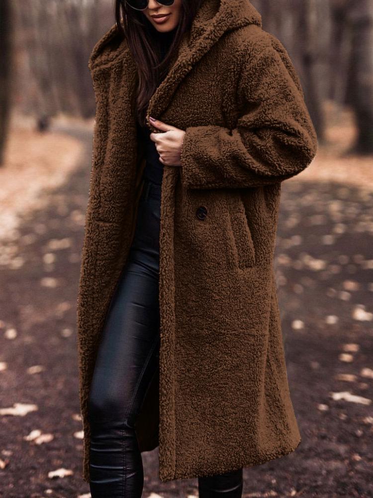 TMLESS | Hooded Cozy Mid-Length Coat